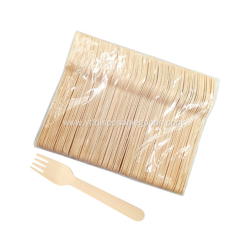 Disposable wooden spoon and fork